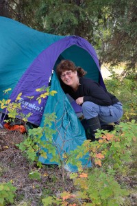 Rose in camp on the Chatanika River