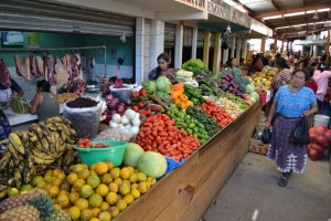 Fruits and vegetables in a Guatemalan market