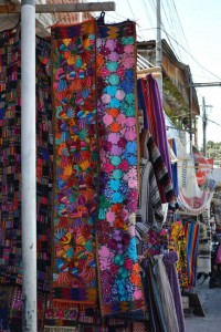 Textiles on display at Panajachel