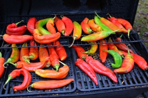 Grilling chiles