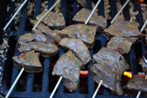 Arctic Anticuchos going onto the grill