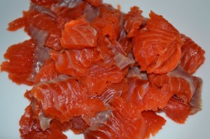 Red salmon sashimi