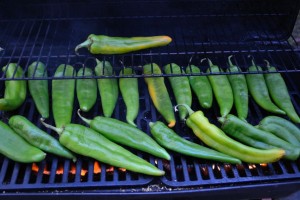 FIre-roasting green chiles