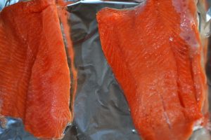 Copper River red salmon heading for the grill